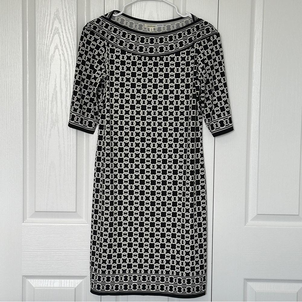 Max Studio Black and White Geometric Dress